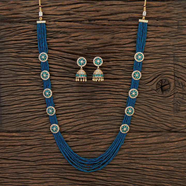 Antique Long Necklace With Gold Plating 214717