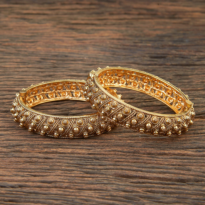 Antique Plain Gold Bangles With Gold Plating 214811