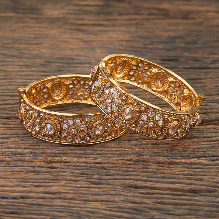 Antique Openable Bangles With Gold Plating 214865