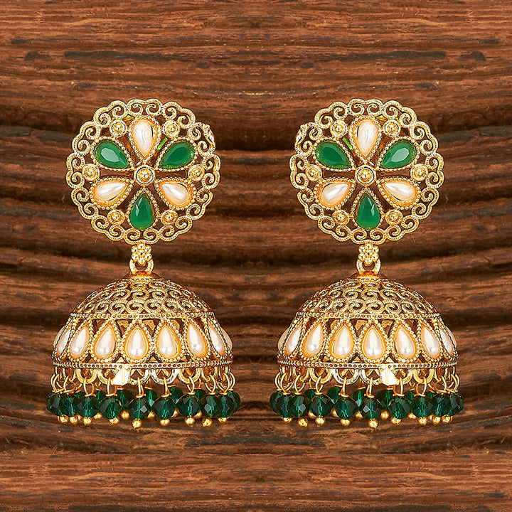 Antique Jhumki With Gold Plating 215247