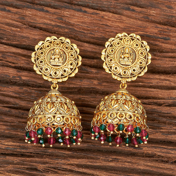 Antique Temple Earring With Gold Plating 215370