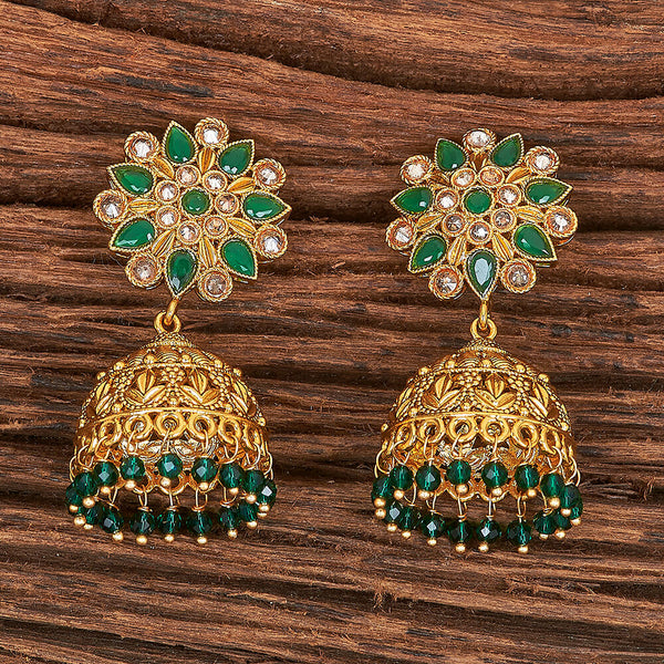 Antique Moti Earring With Gold Plating 215371