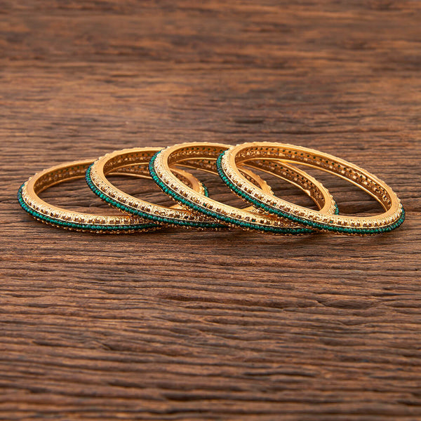 Antique Delicate Bangles With Matte Gold Plating 215385