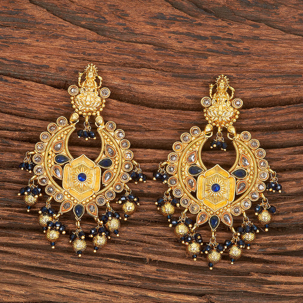 Antique South Indian Earring With Gold Plating 215488