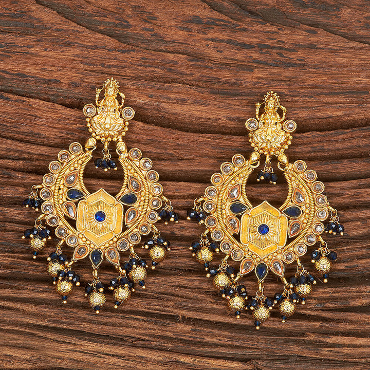 Antique South Indian Earring With Gold Plating 215488