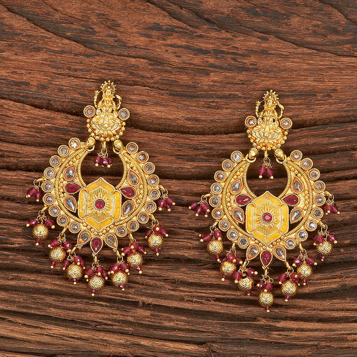 Antique South Indian Earring With Gold Plating 215488