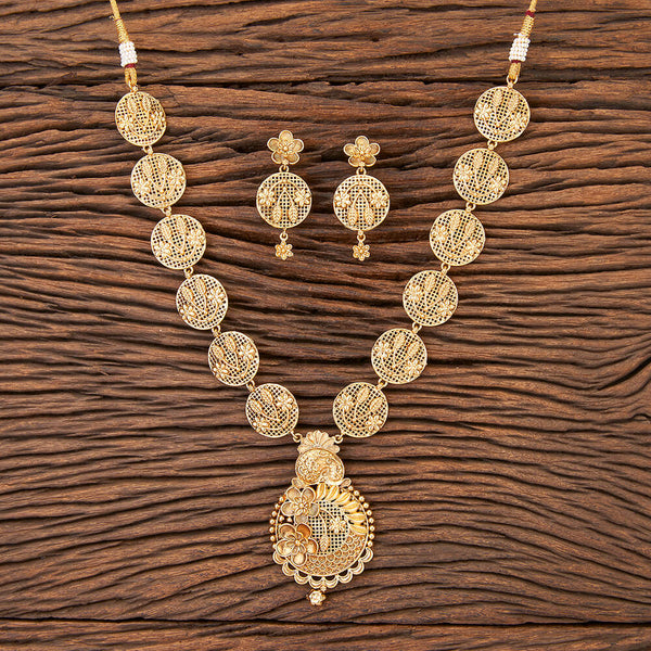 Antique Plain Gold Necklace With Gold Plating 215556