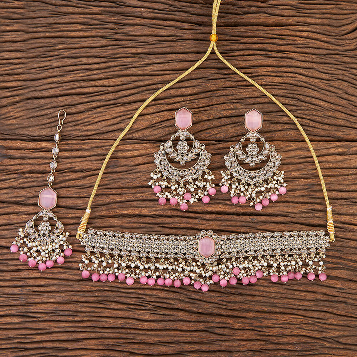 Antique Choker Necklace With Mehndi Plating 215574