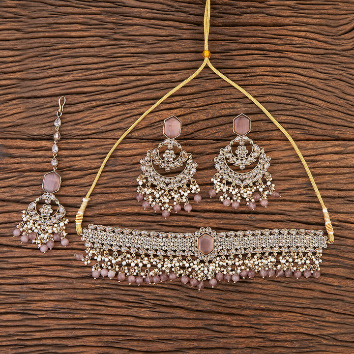 Antique Choker Necklace With Mehndi Plating 215574