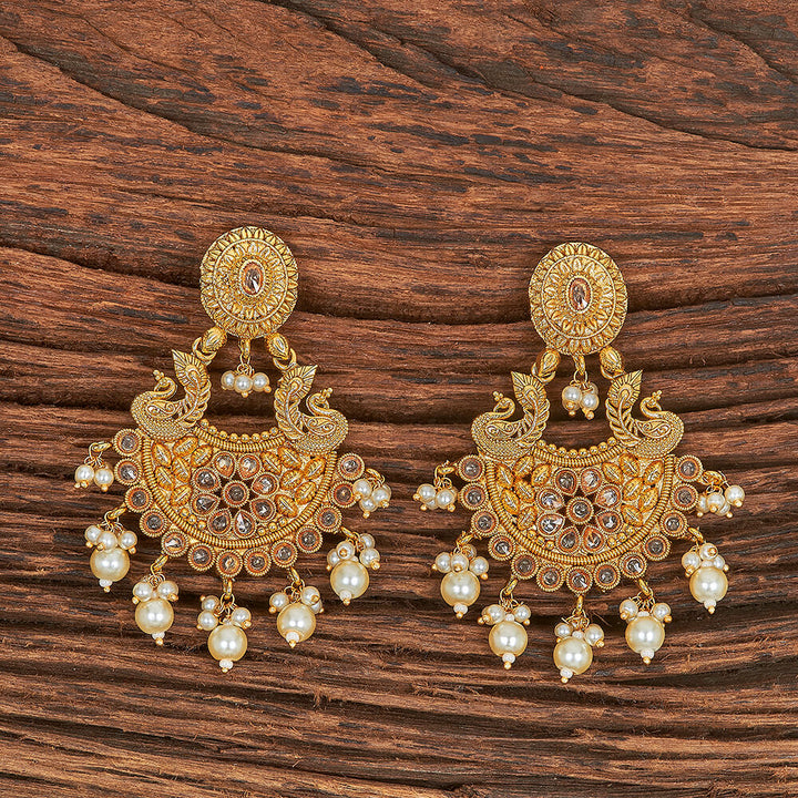 Antique Peacock Earring With Gold Plating 215590