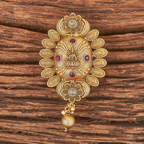 Antique South Indian Brooch With Matte Gold Plating 215647