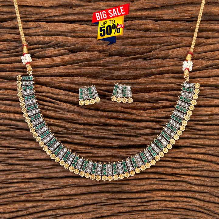 Antique Classic Necklace With 2 Tone Plating 215720