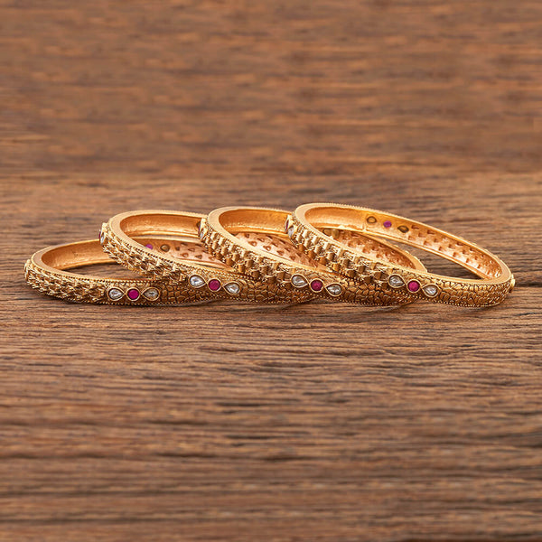 Antique Classic Bangles With Matte Gold Plating 215802