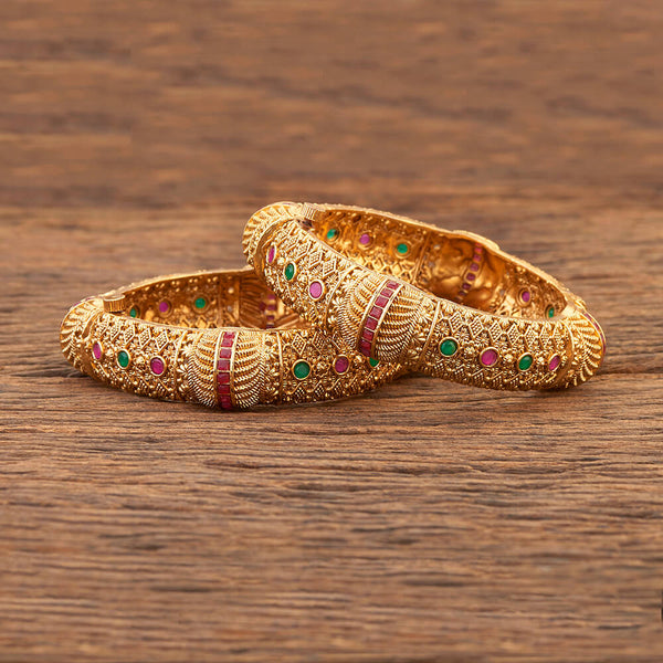 Antique Openable Bangles With Gold Plating 215856