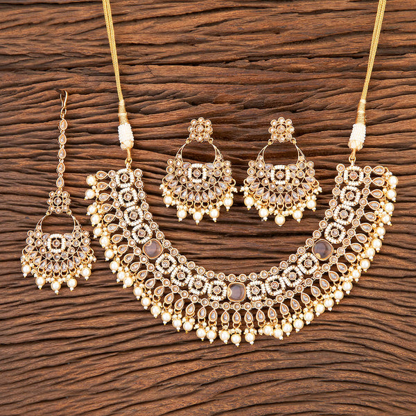 Antique Mukut Necklace With Gold Plating 215896