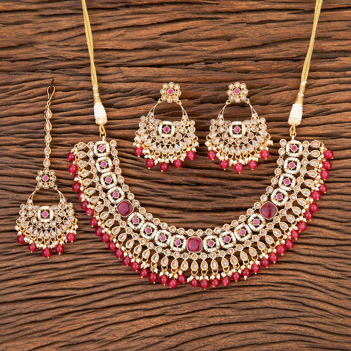 Antique Mukut Necklace With Gold Plating 215896