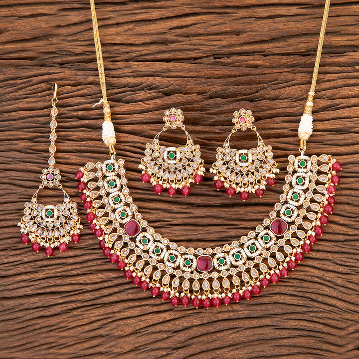 Antique Mukut Necklace With Gold Plating 215896