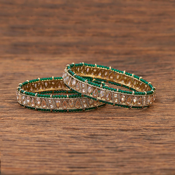 Antique Moti Bangles With Mehndi Plating 215918