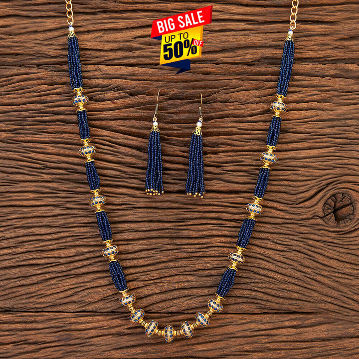 Antique Long Necklace With Gold Plating 215936