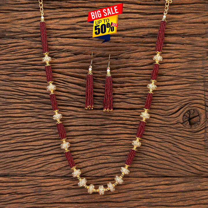 Antique Long Necklace With Gold Plating 215936