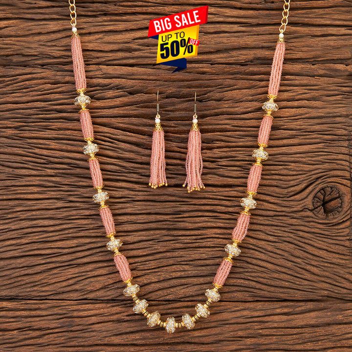 Antique Long Necklace With Gold Plating 215936