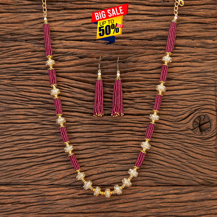 Antique Long Necklace With Gold Plating 215936