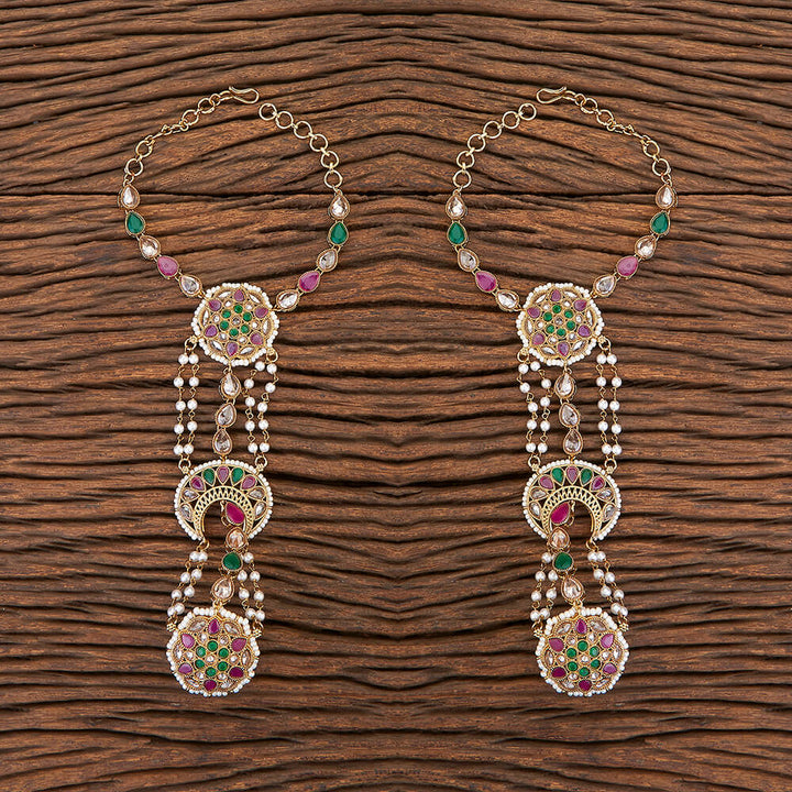 Antique Reverse Ad Stone Hath Pan With Mehndi Plating 216045