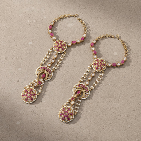 216045 Antique Reverse Ad Stone Hath Pan With Mehndi Plating