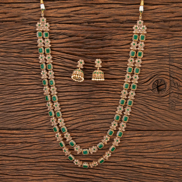 Antique Long Necklace With Gold Plating 216047