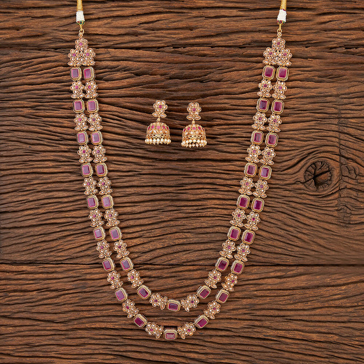 Antique Long Necklace With Gold Plating 216047