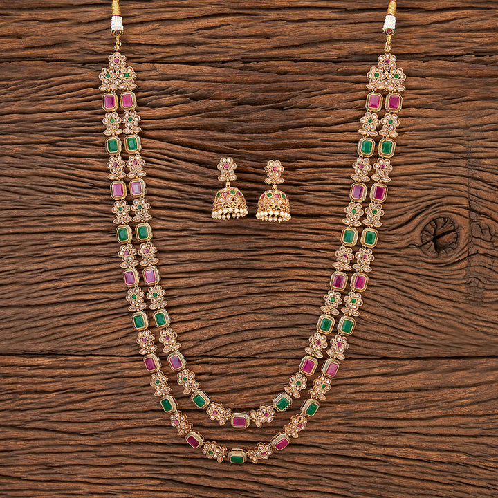 Antique Long Necklace With Gold Plating 216047