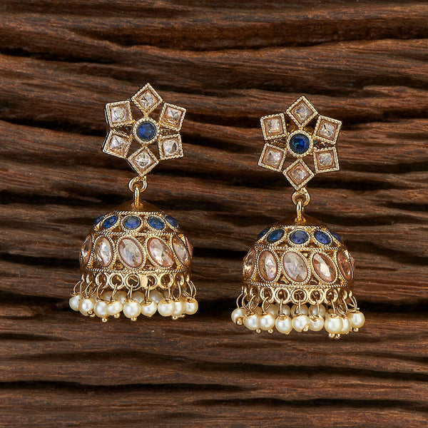 Antique Delicate Earring With Mehndi Plating 216069