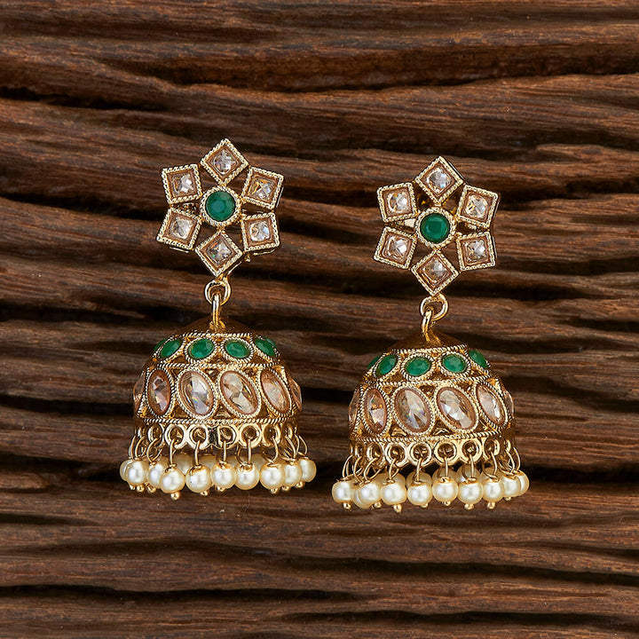 Antique Delicate Earring With Mehndi Plating 216069