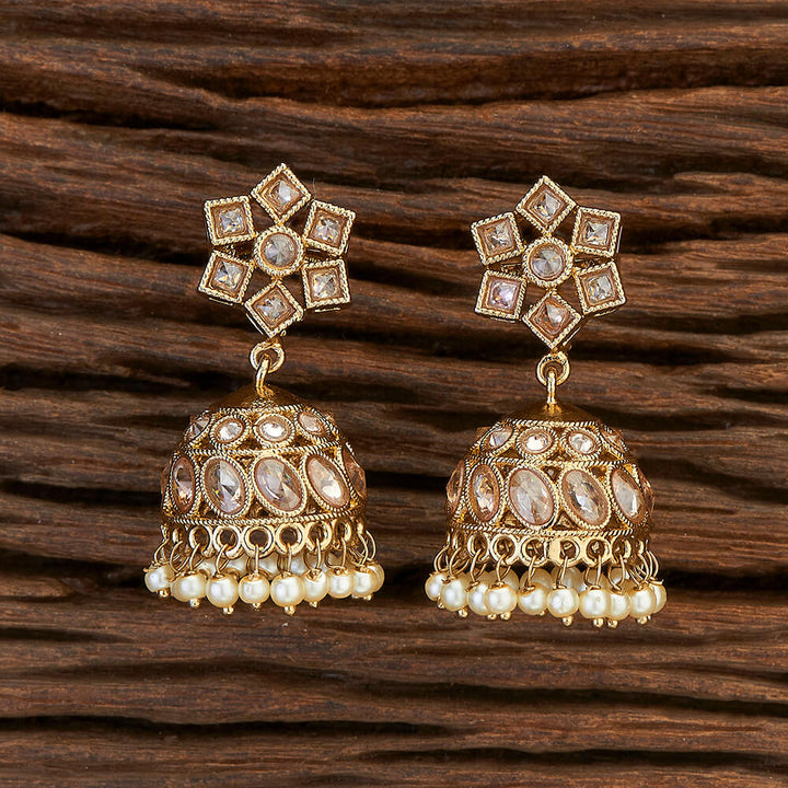 Antique Delicate Earring With Mehndi Plating 216069