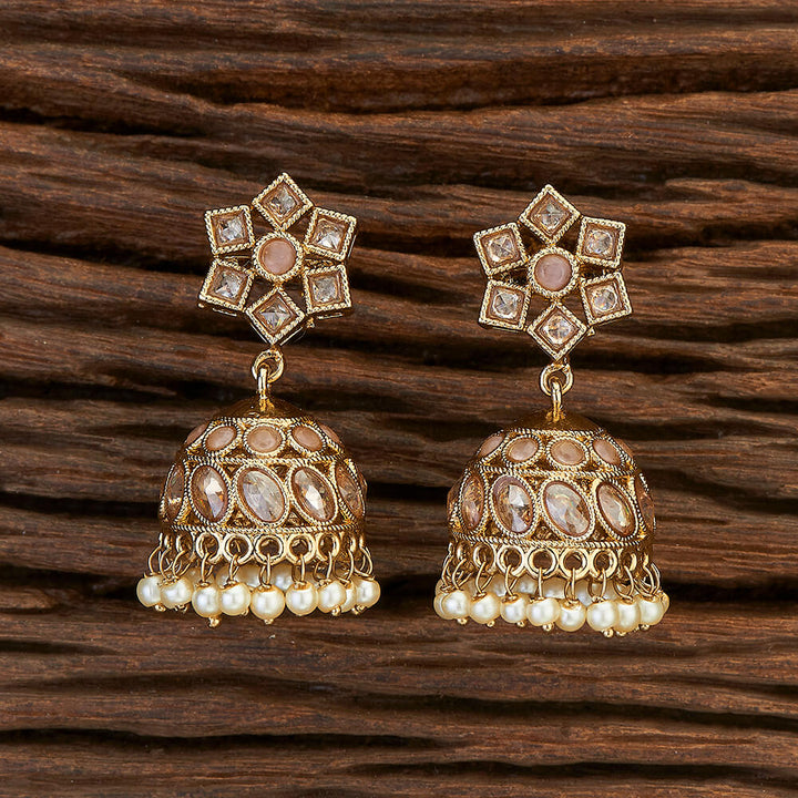 Antique Delicate Earring With Mehndi Plating 216069