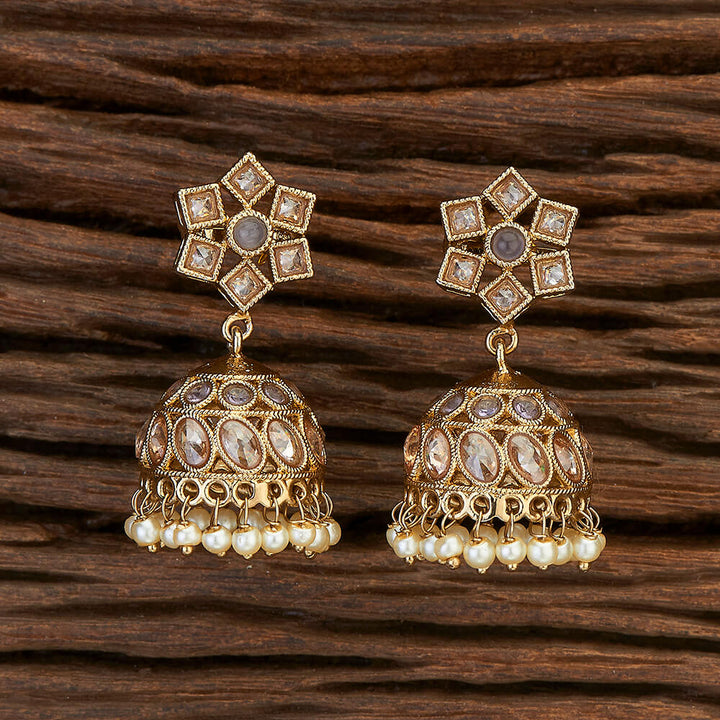 Antique Delicate Earring With Mehndi Plating 216069