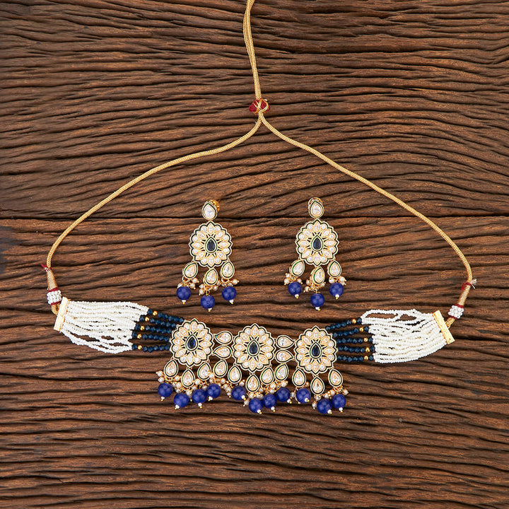 Antique Meenakari Necklace With Gold Plating 216080