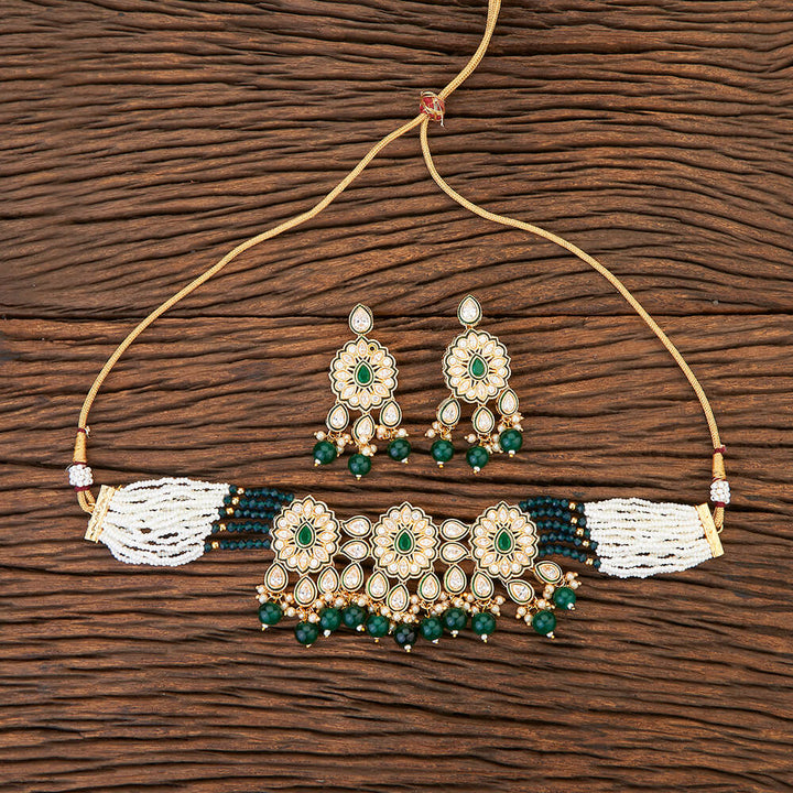 Antique Meenakari Necklace With Gold Plating 216080