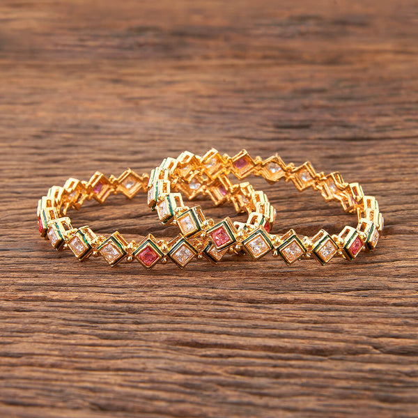 Antique Meenakari Bangles With Gold Plating 216198
