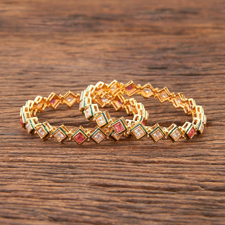 Antique Meenakari Bangles With Gold Plating 216198
