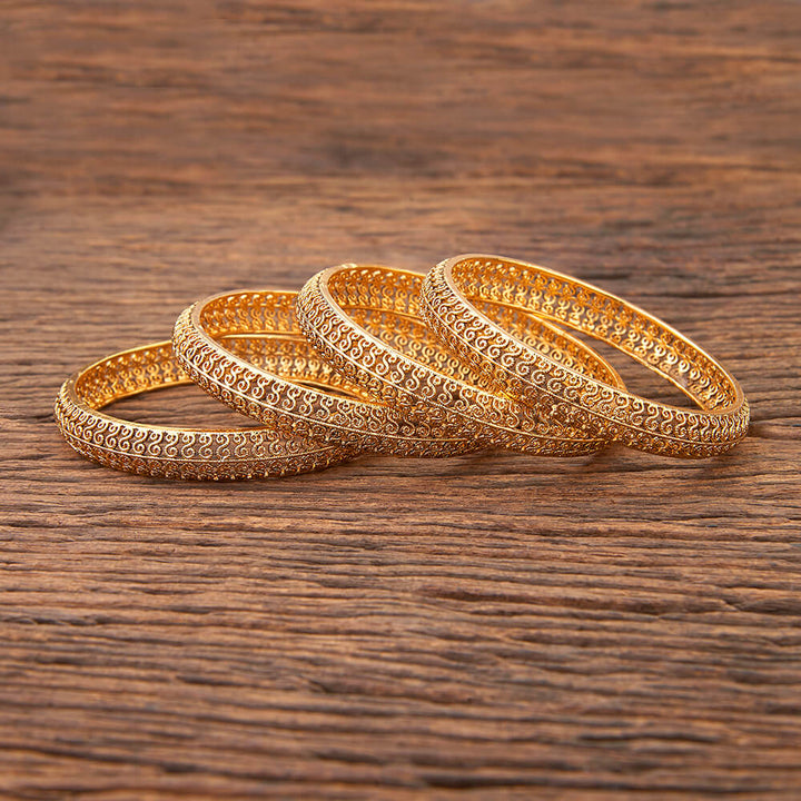 Antique Plain Gold Bangles With Gold Plating 216242