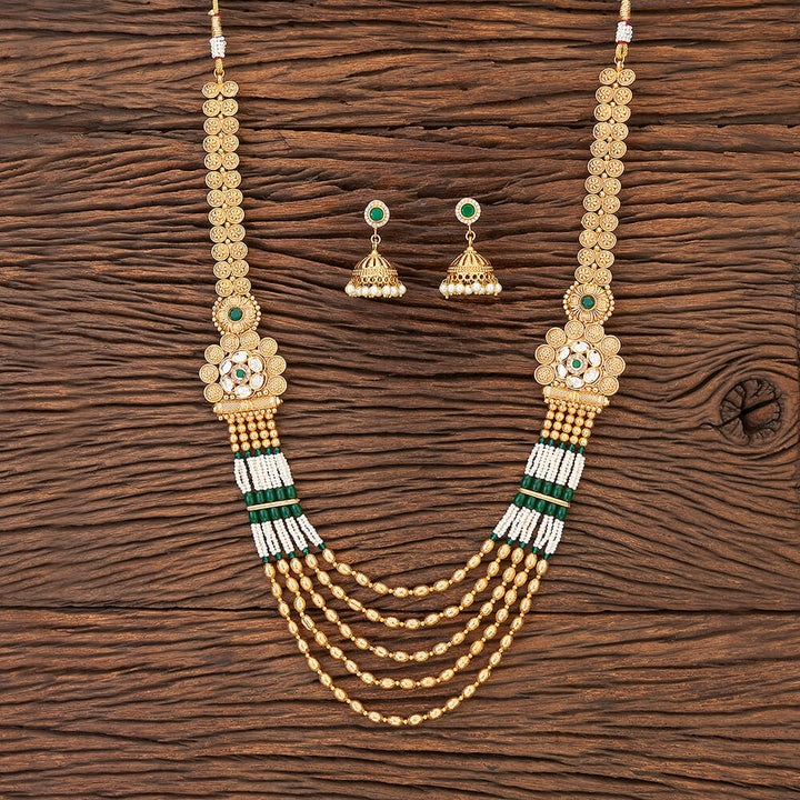 Antique Long Necklace With Gold Plating 216417