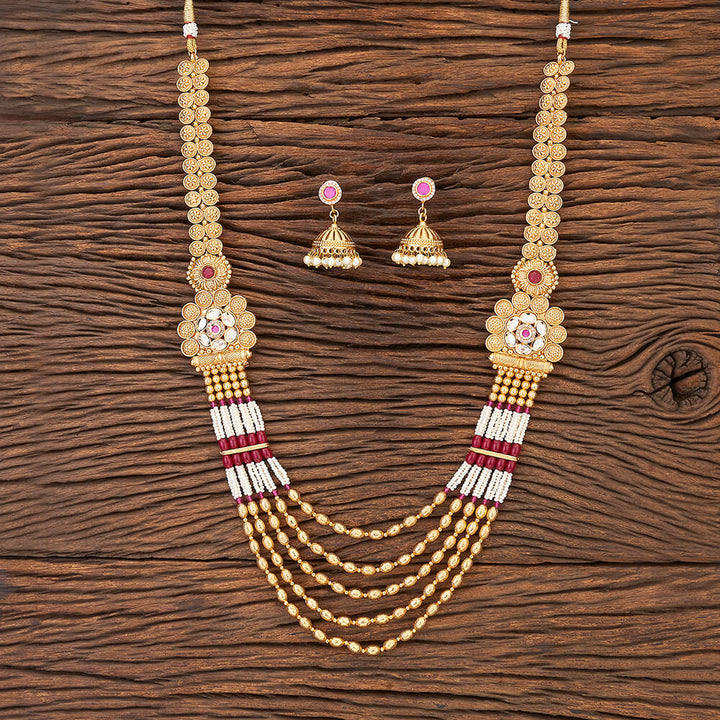 Antique Long Necklace With Gold Plating 216417