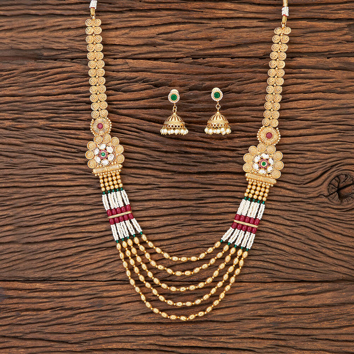 Antique Long Necklace With Gold Plating 216417