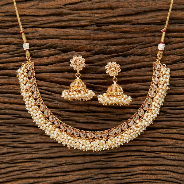 216457 Antique Pearl Necklace With Gold Plating