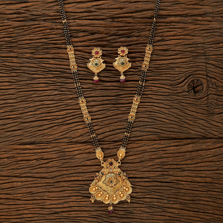 Antique Classic Mangalsutra With Matte Gold Plating 216472