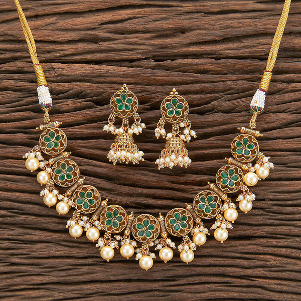 Antique Delicate Necklace With Gold Plating 216781