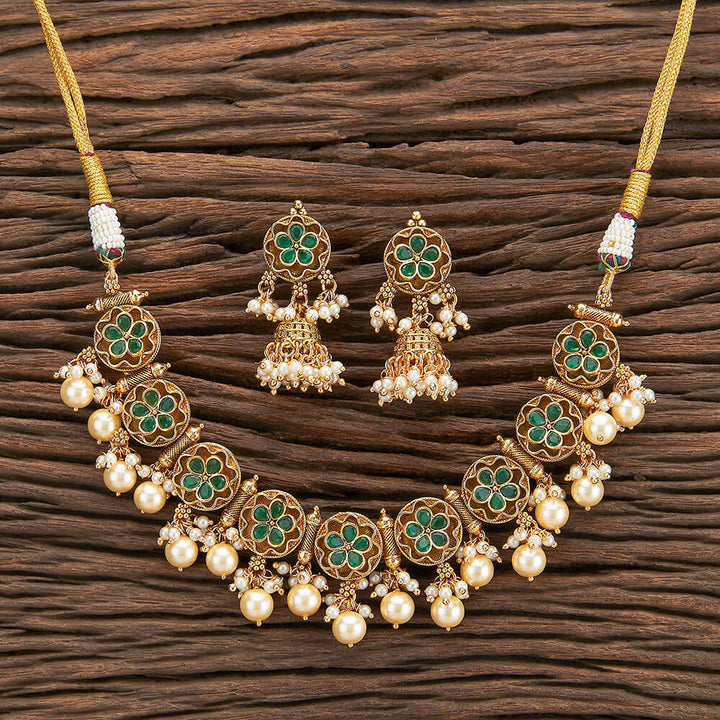 Antique Delicate Necklace With Gold Plating 216781