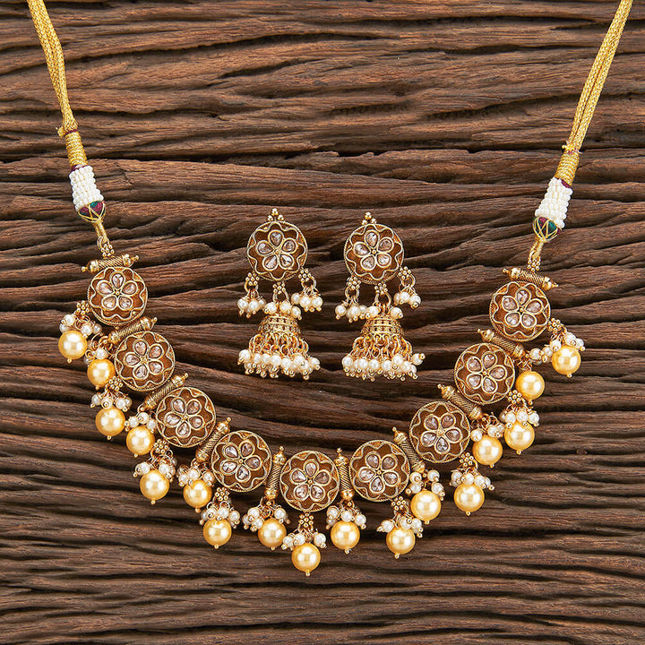 Antique Delicate Necklace With Gold Plating 216781