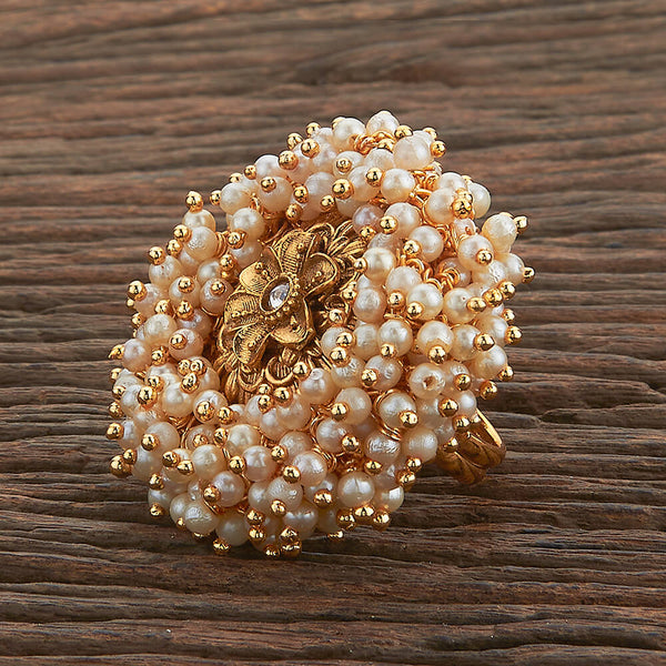 Antique Pearl Ring With Gold Plating 216891